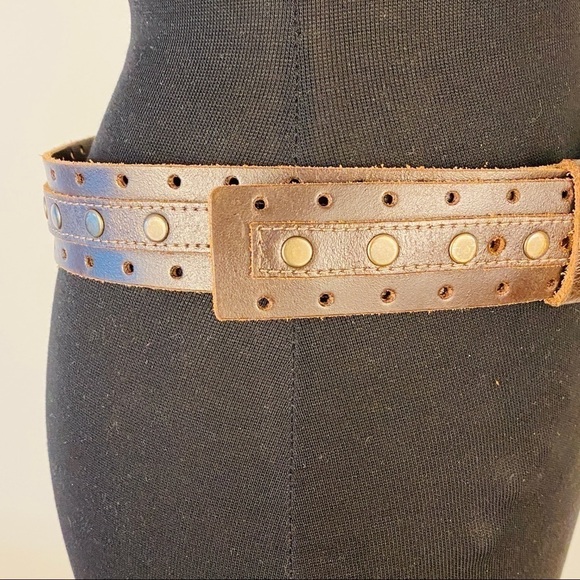 ITSŪS belt leather size 32 with rivets bronze buckle - Picture 4 of 11